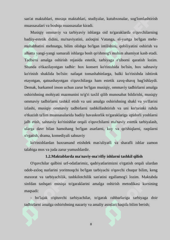 Maktabda manaviy va maʼrifiy ishlarni tashkil qilish 8