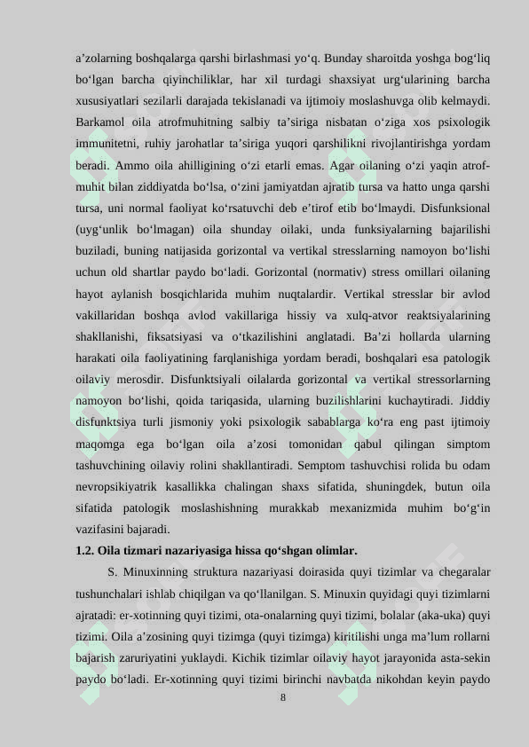 M.Bouenning oila tizimlari nazariyasi. 8