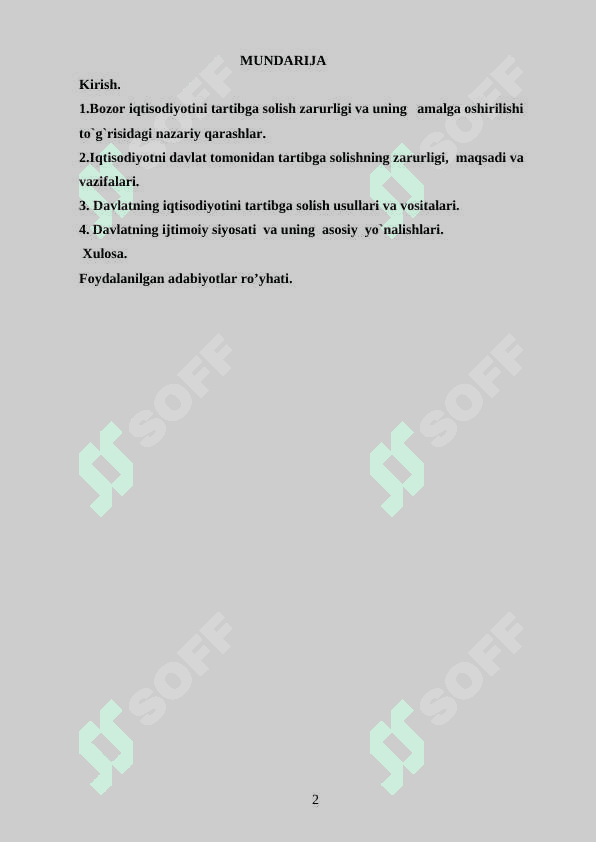 Bozor iqtisodiyotini tartibga solishda davlatning roli 2