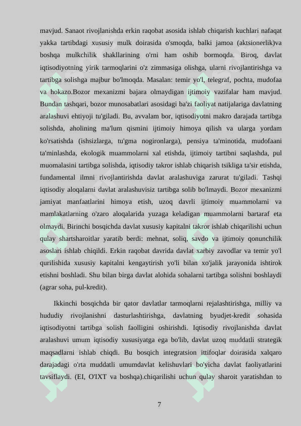 Bozor iqtisodiyotini tartibga solishda davlatning roli 7