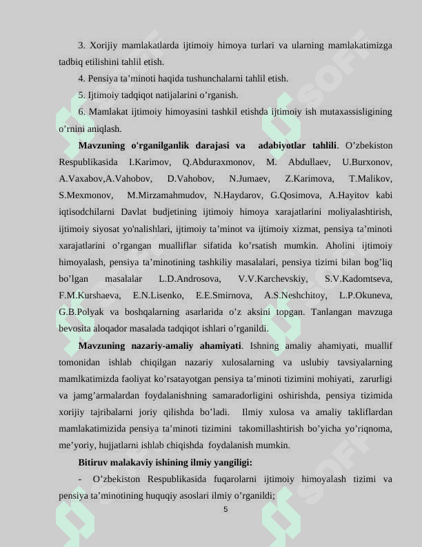 Aholini ijtimoiy himoya qilish tizimida ijtimoiy ish mutaxassisligining o’rni(pensiya ta’minoti misolida) 5