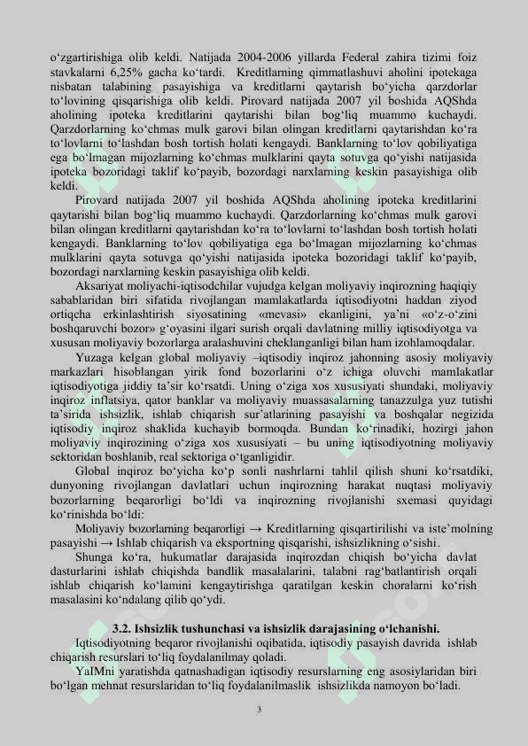 IQTISODIY TEBRANISHLAR. ISHSIZLIK 3