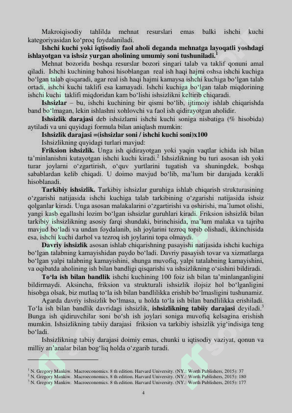 IQTISODIY TEBRANISHLAR. ISHSIZLIK 4