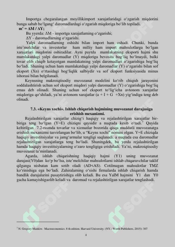 KEYNSNING TOVARLAR VA XIZMATLAR BOZORIDA  MAKROIKTISODIY MUVOZANAT MODELI 4