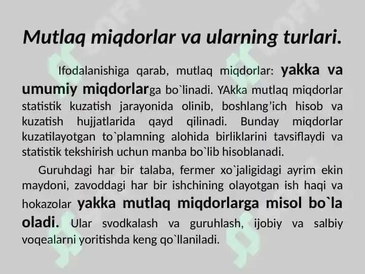 Statistik Ko'rsatkichlar 7
