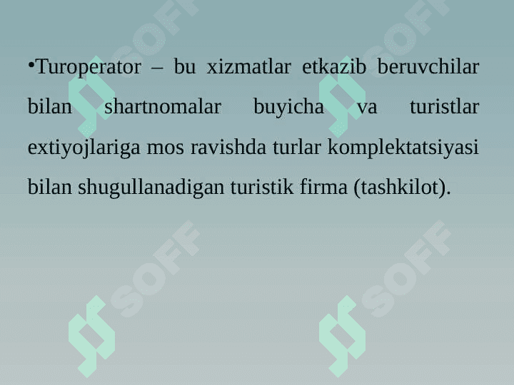 Turopereyting fanining maqsadi va vazifalari. 5
