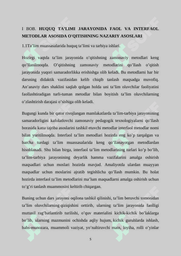 HUQUQ TAʼLIMI JARAYONIDA FAOL VA INTERFAOL METODLARDAN FOYDALANISHNING XUSUSIYATLARI 5