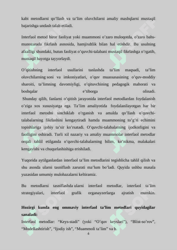 HUQUQ TAʼLIMI JARAYONIDA FAOL VA INTERFAOL METODLARDAN FOYDALANISHNING XUSUSIYATLARI 6