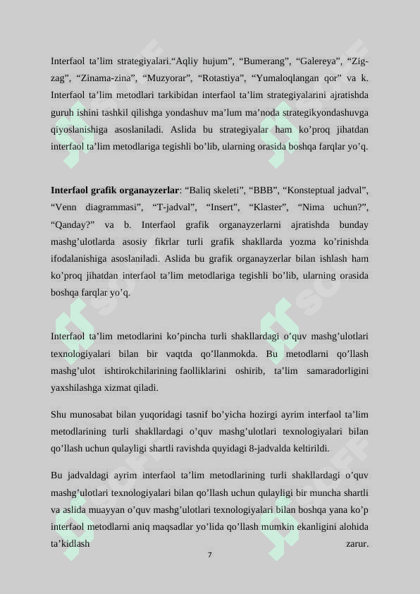HUQUQ TAʼLIMI JARAYONIDA FAOL VA INTERFAOL METODLARDAN FOYDALANISHNING XUSUSIYATLARI 7