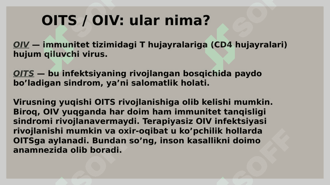 OIV infeksiyasi. 5
