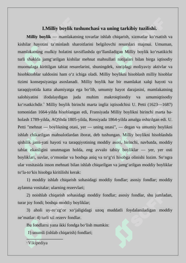 Milliy boylik tarkibiy qismlarini diversifikatsiyalashning nazariy asoslari 5