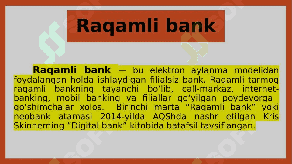 Bank sohasida raqamli transformatsiyalar 3