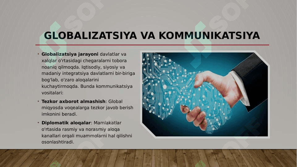 Xalqaro munosabatlarda kamunkatsiya omillarining yuksalishi va aloqa vositalari takomillashuvi 4