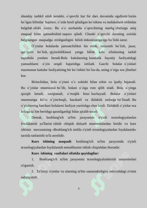 1-SINF SAVODGA O’RGATISH DAVRIDA O’YINLI TEXNOLOGIYALARDAN FOYDALANISH 3