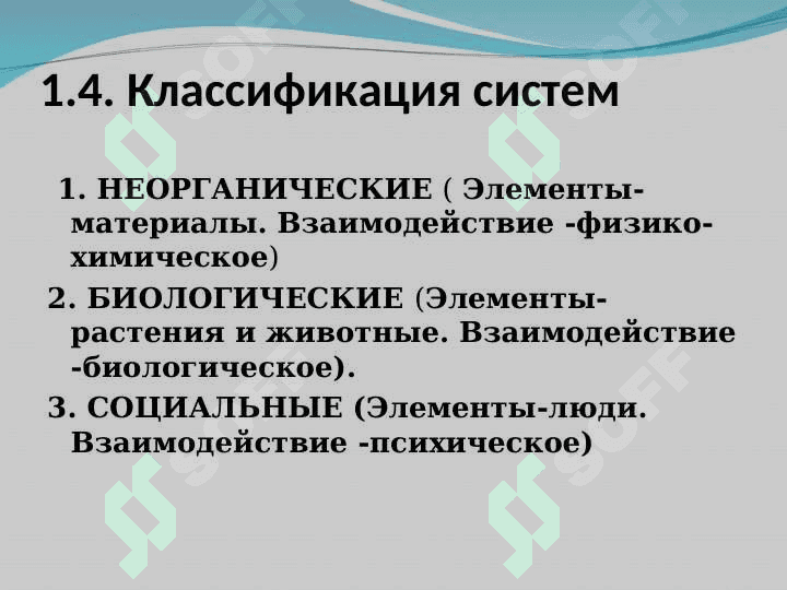 Классификация элементов система управления понятие о физических элементов 6