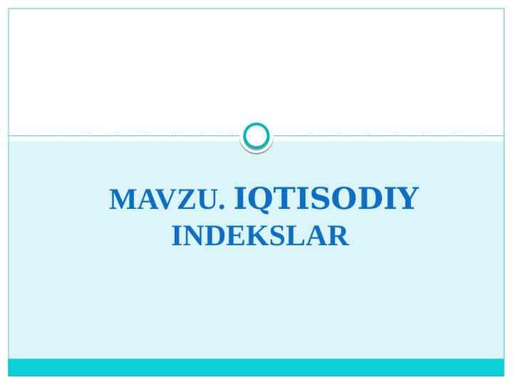 Iqtisodiy indekslar