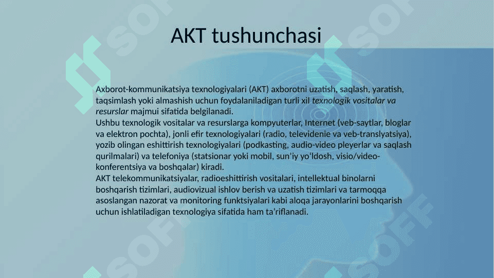 AKT xizmatlari bozorining shakllanishi. 2