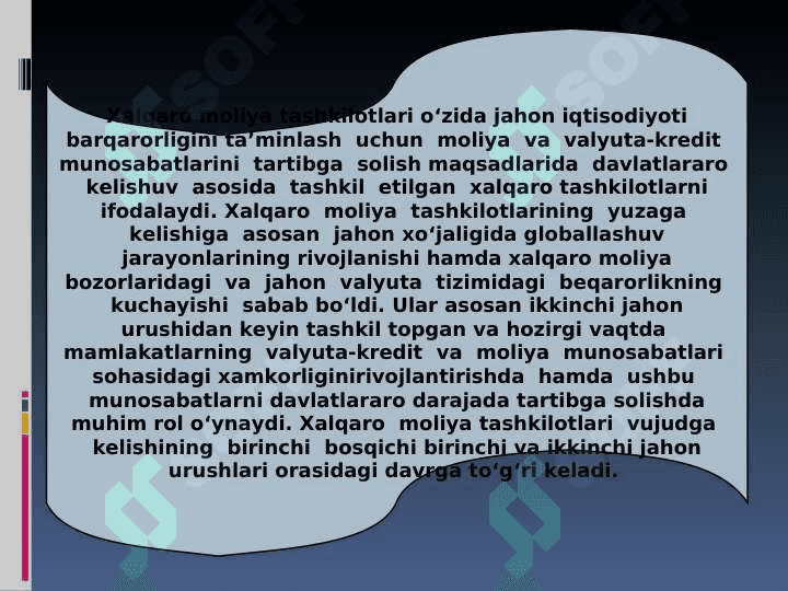 Xalqaro moliya institutlari 2