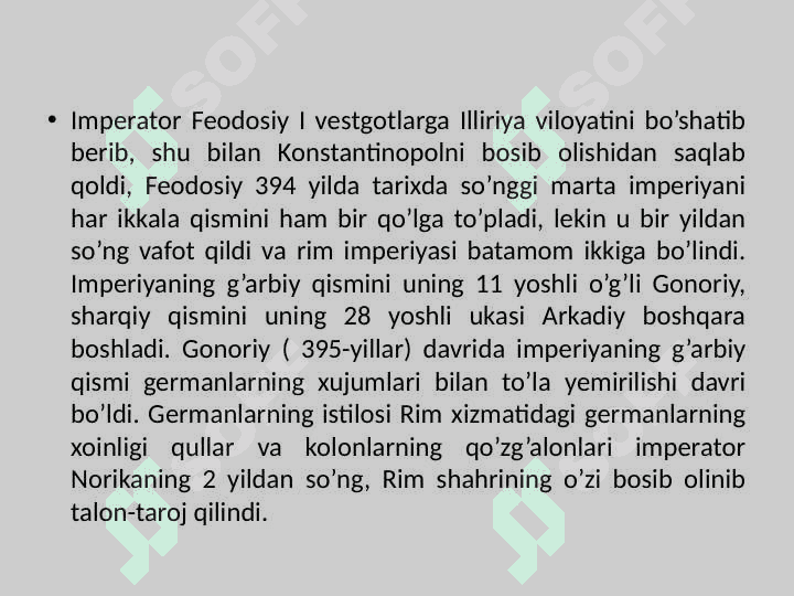 G’arbiy Rim imperiyasini qulashi va Rim madaniyati. 2