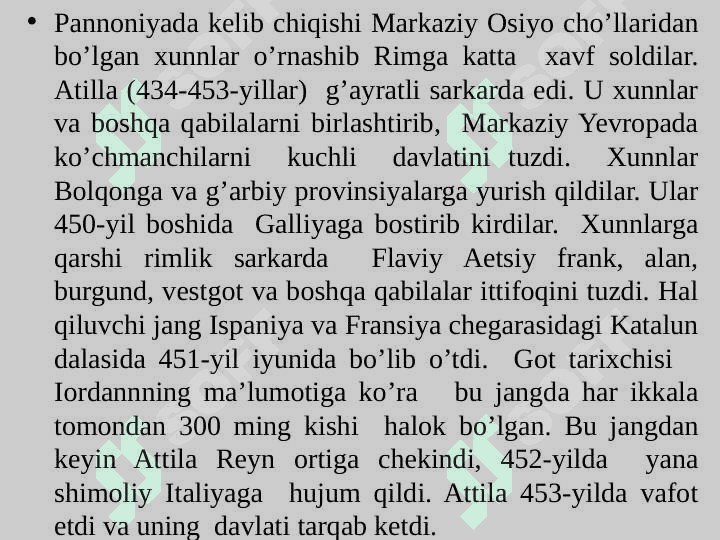 G’arbiy Rim imperiyasini qulashi va Rim madaniyati. 8