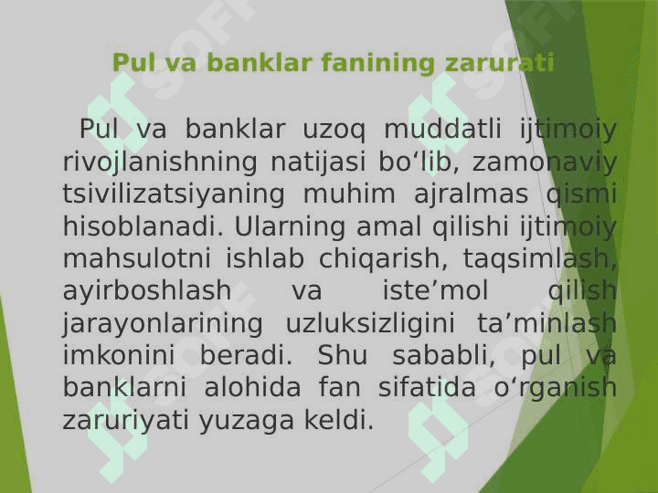 “PUL VA BANKLAR” FANIGA KIRISH. PULNING PAYDO BO’LISHI, ZARURLIGI VA FUNKSIYALARI 7