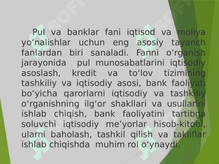“PUL VA BANKLAR” FANIGA KIRISH. PULNING PAYDO BO’LISHI, ZARURLIGI VA FUNKSIYALARI 8