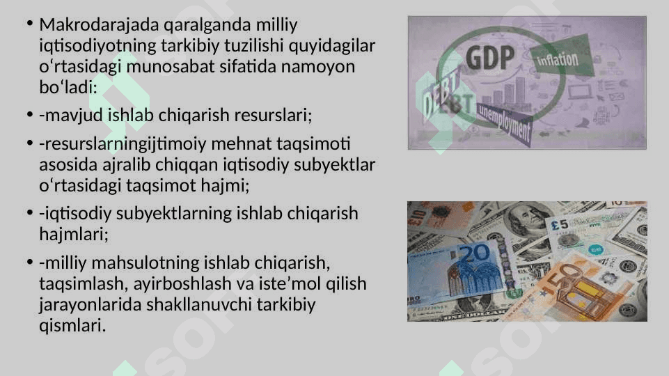 Milliy iqtisodiyot va uning makroiqtisodiy o‘lchamlari. Yalpi ichki mahsulot va uning harakat shakllari 4