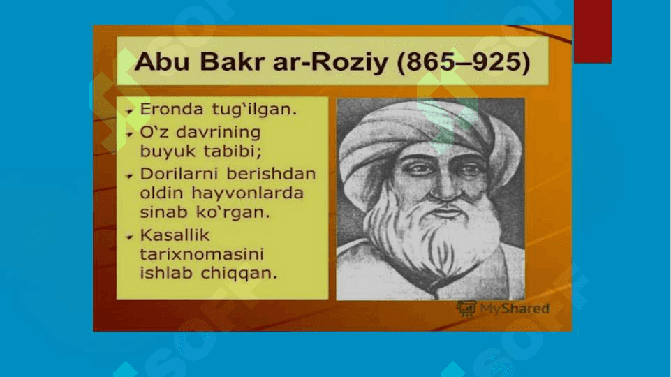 AR-ROZIY VA UNING TIBBIYOT ILMIGA QO’SHGAN HISSASI 4