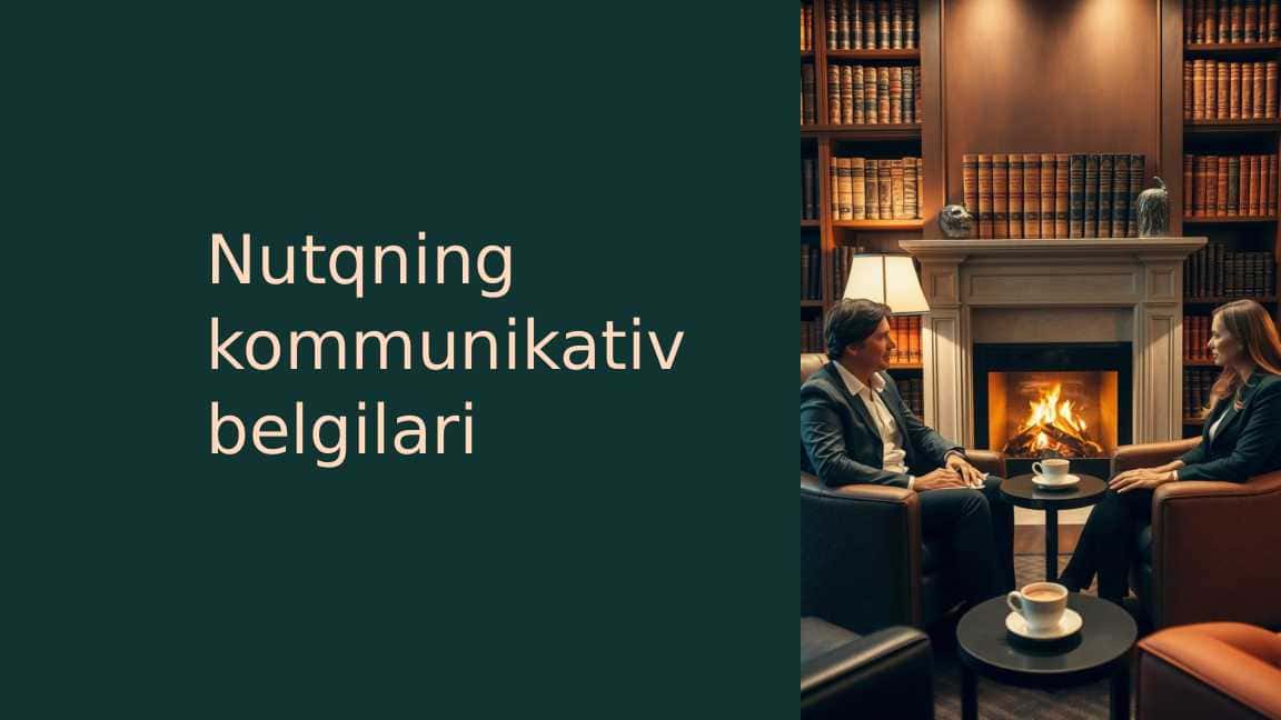 Nutqning kommunikativ belgilari