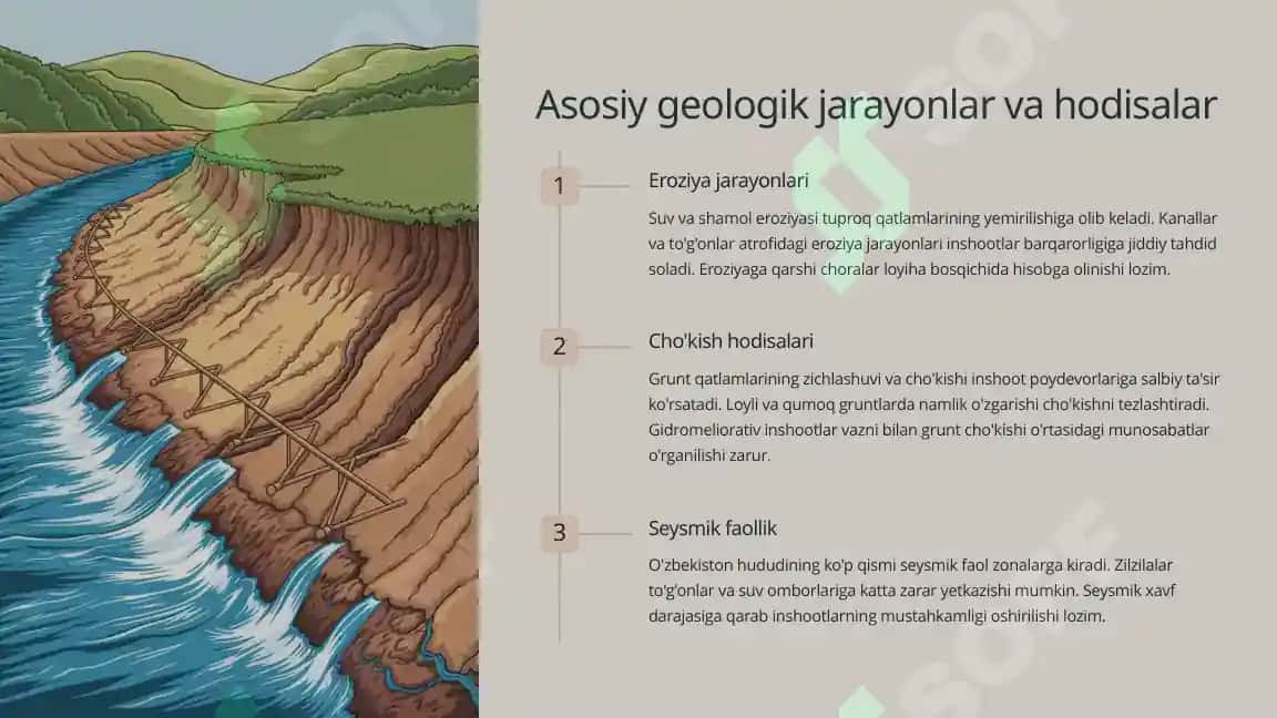Gidromeliorativ tizimlar va geologik jarayonlar 3