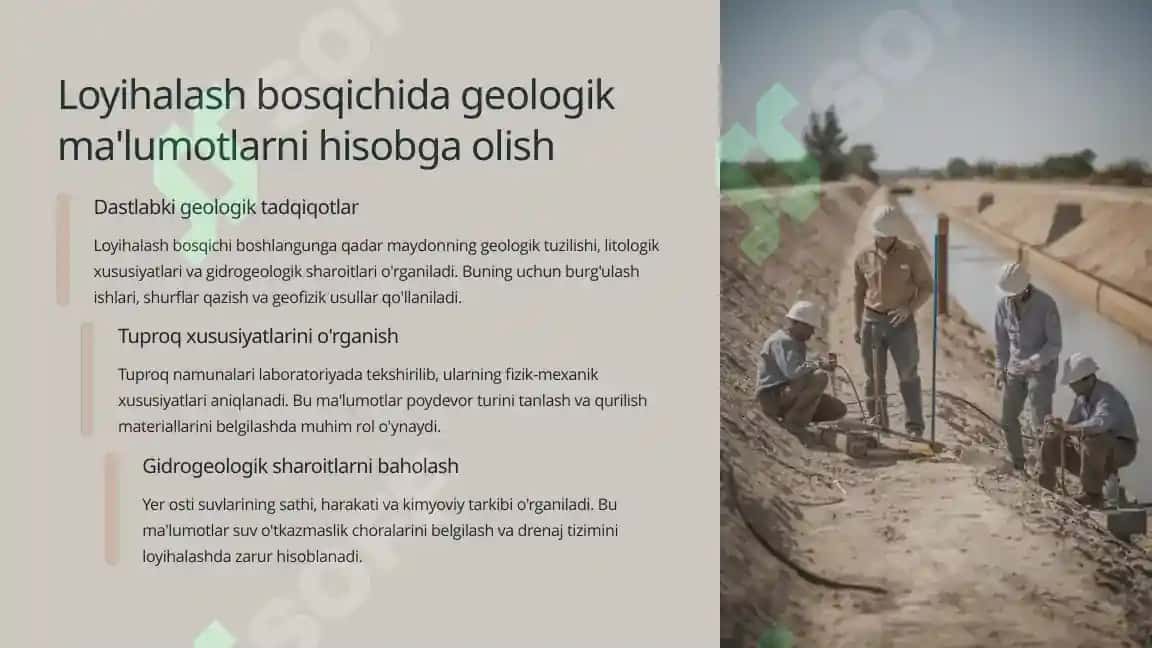 Gidromeliorativ tizimlar va geologik jarayonlar 4