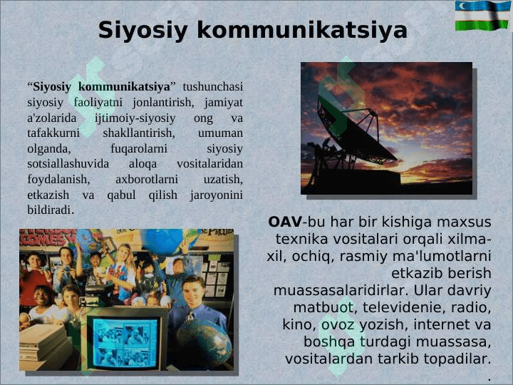 Axborot sohasini isloh qilish,axborot va so’z erkinligini ta’minlash 4