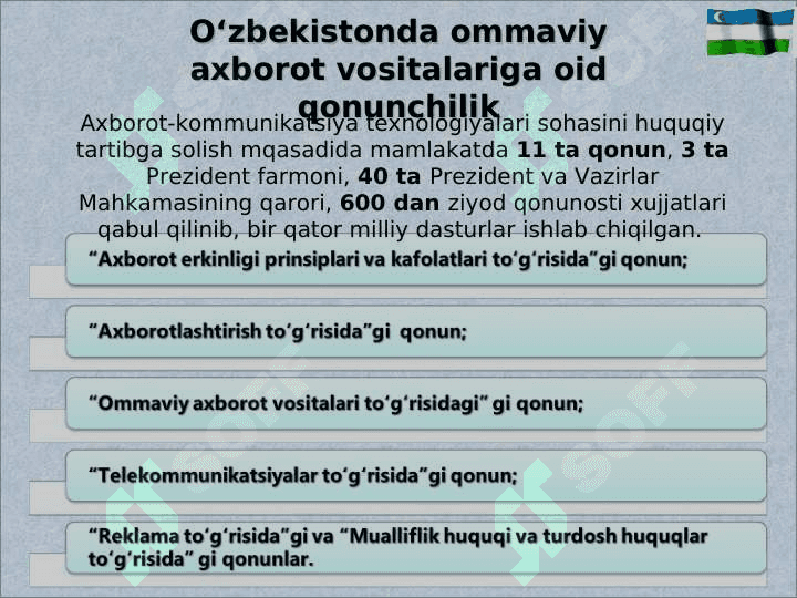 Axborot sohasini isloh qilish,axborot va so’z erkinligini ta’minlash 7