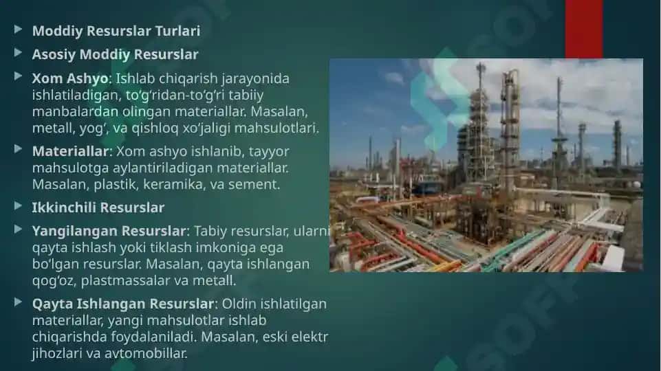 MODDIY RESURSLAR BILAN TA’MINLANGANLIK VA ULARDAN FOYDALANISH TAHLILI 4