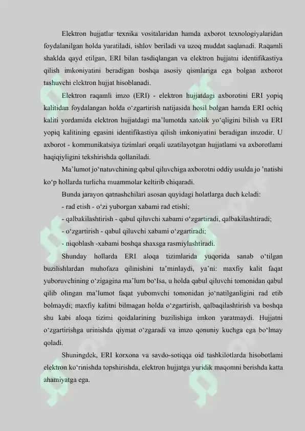 “Elektron arxivni yaratishda hujjatlarni tizimlashtirish va standartlashtirish” 5