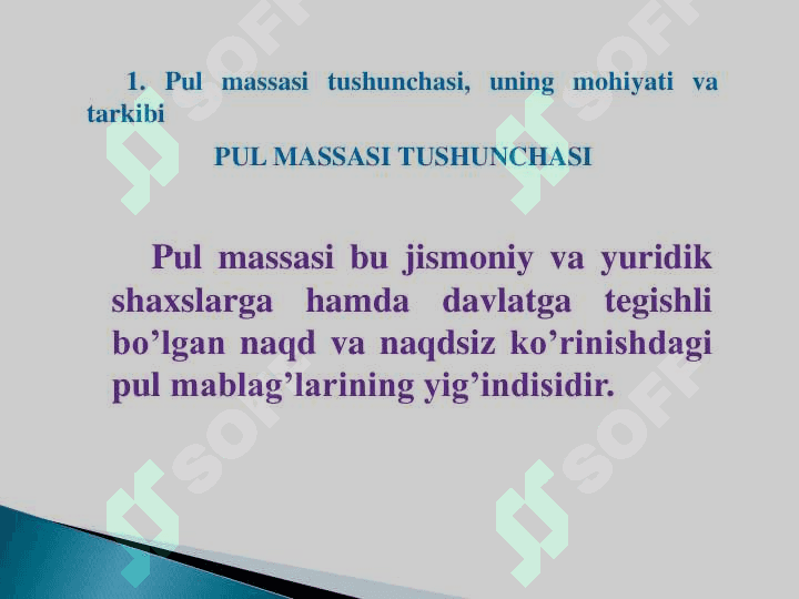 Pul massasi va pul agregatlari 2