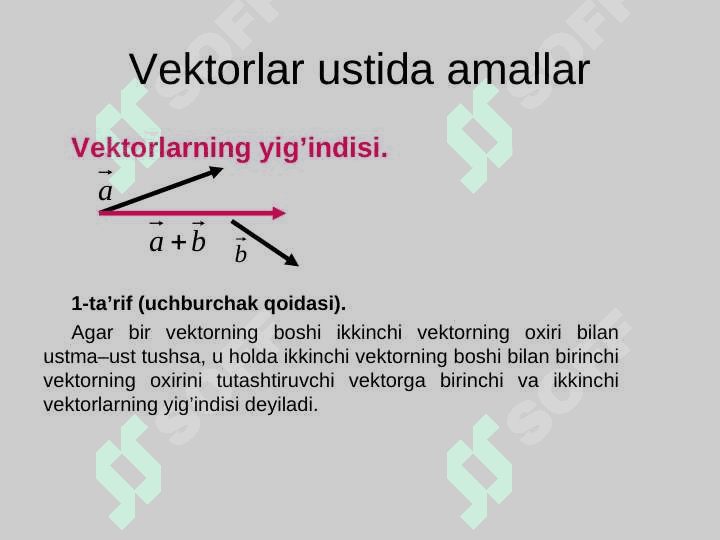 VEKTOR VA UNING TADBIQLARI 7