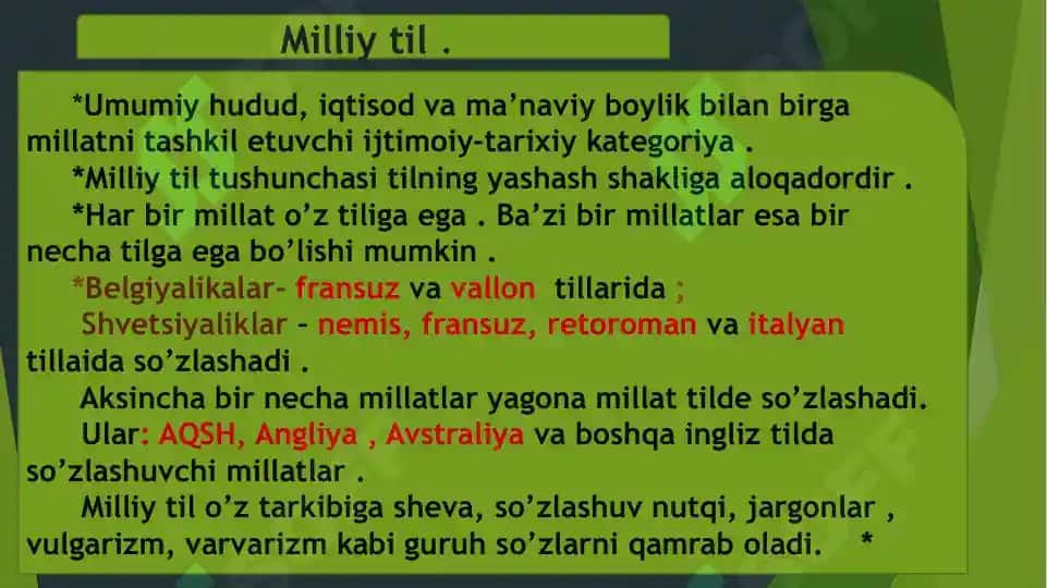 Prezentatsiya mahsuloti "Hozirgi O'zbek adabiy tili va shevalarlari" 6