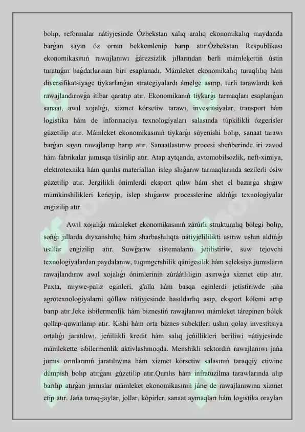 Ózbekstan Respublikasinda sociallıq tarawlardıń rawajlanıwı 5