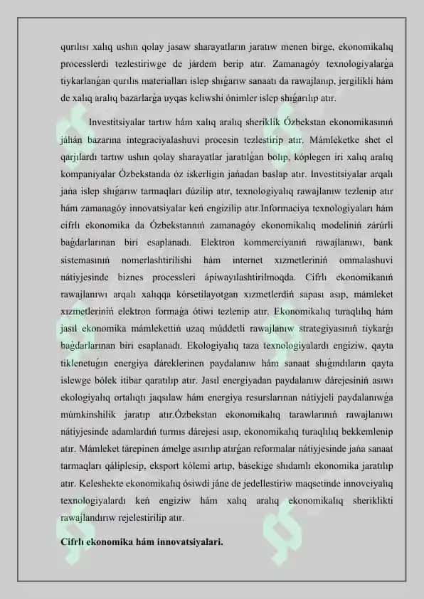 Ózbekstan Respublikasinda sociallıq tarawlardıń rawajlanıwı 6