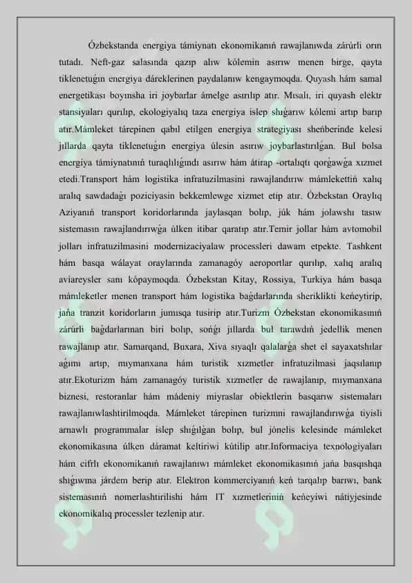Ózbekstan Respublikasinda sociallıq tarawlardıń rawajlanıwı 8