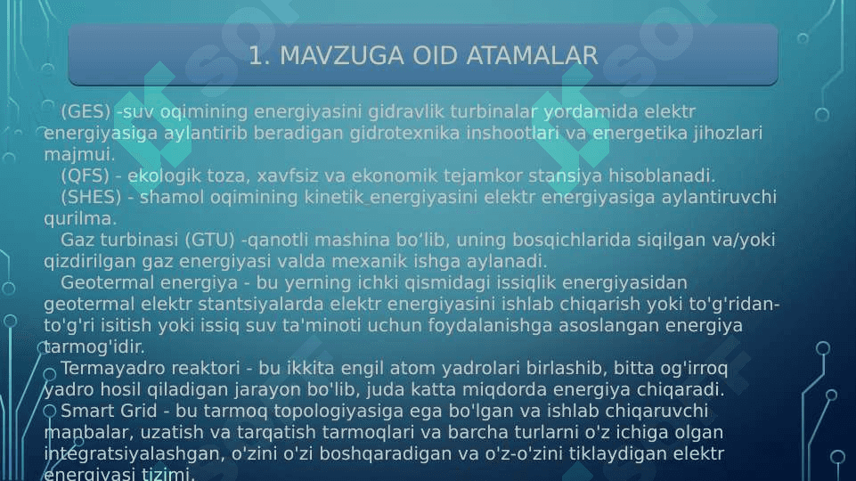 Elektr energetikasida innovatsion rivojlanishning asosiy yo'nalishlari 3