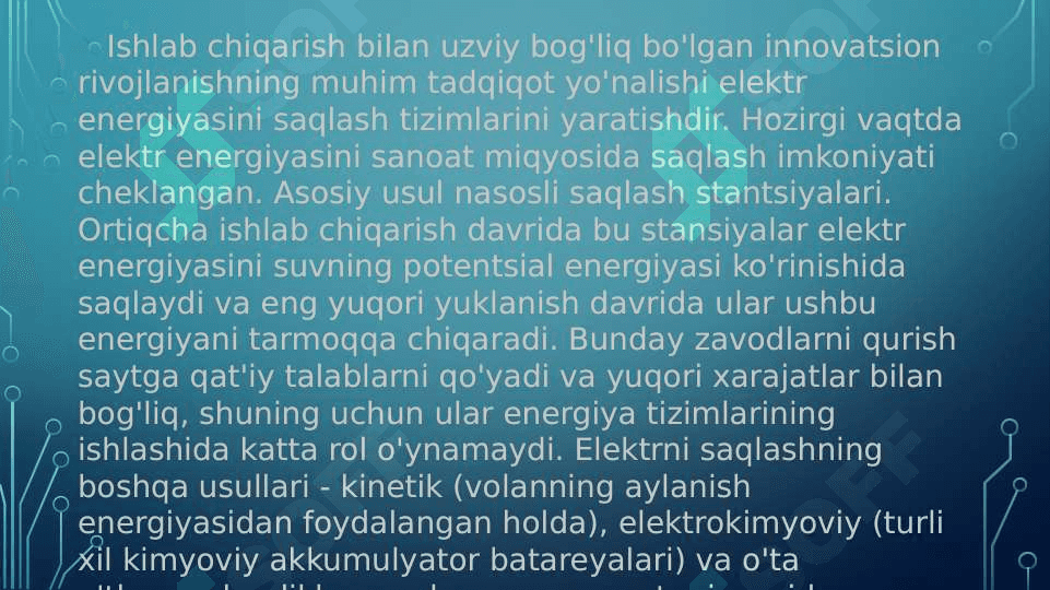 Elektr energetikasida innovatsion rivojlanishning asosiy yo'nalishlari 7