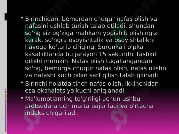 Spirometriya o'lchash usuli haqida 7