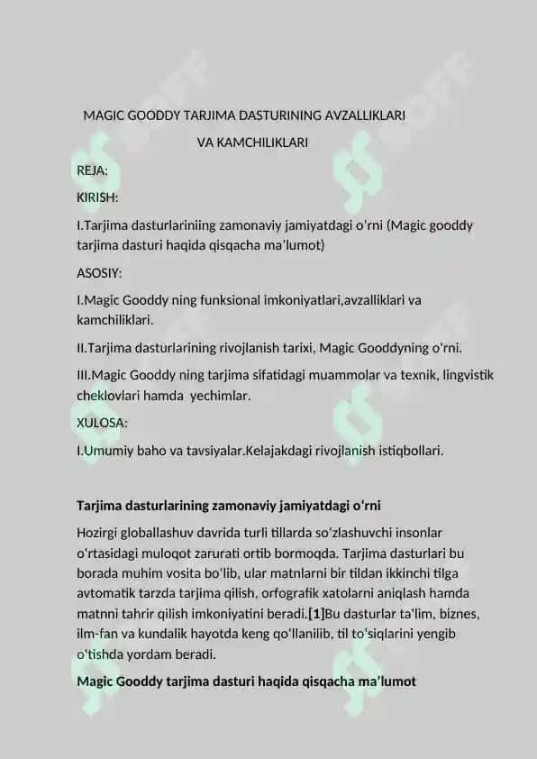MAGIC GOODDY TARJIMA DASTURINING AVZALLIKLARI VA KAMCHILIKLARI 2