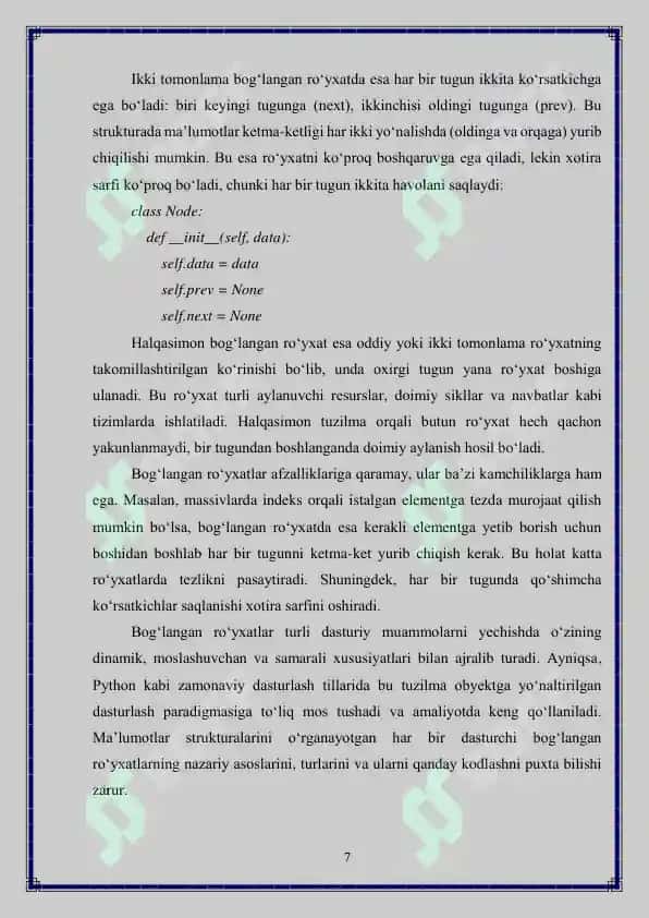 Python‘da bog‘langan ro‘yxatlar (Linked List) 7