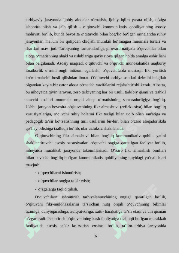 O'quvchilarga pedagogik ta’sir ko'rsatish metodikasi 6