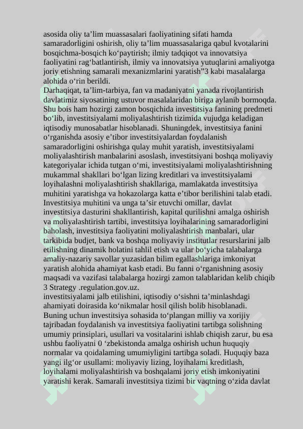 “INVESTITSIYA” FANIGA KIRISH 2