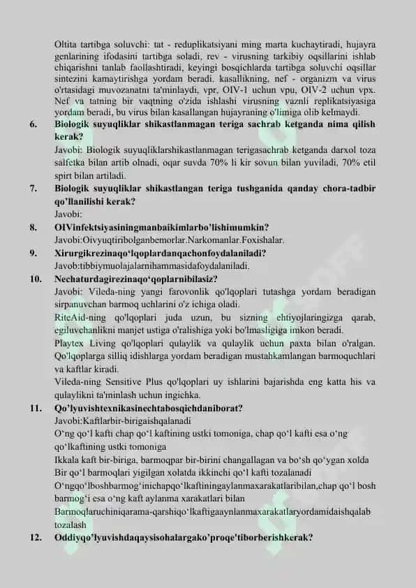 AGROS MED ИККИНЧИ ТОИФА УЧУН ЖАВОБЛАР ikkinchi toifa uchun javoblar to'plami 2