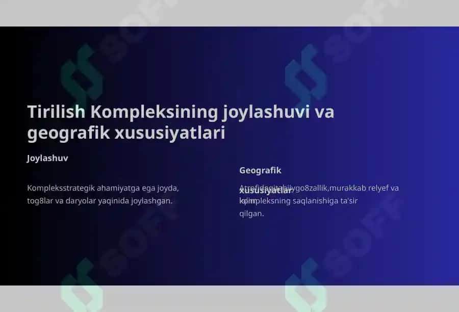 Tirilish Kompleksi: Tarix, Arxitektura va Ahamiyati 2